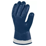 Guante de Nitrilo azul con puño de lona